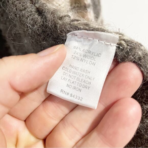 Sisters Women Small Medium Gray Taupe Asymmetrical Cardigan Wool Blend - Picture 5 of 5